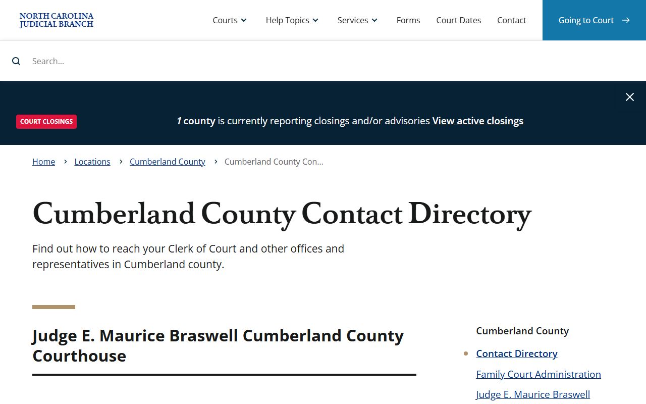Cumberland County court contact directory
