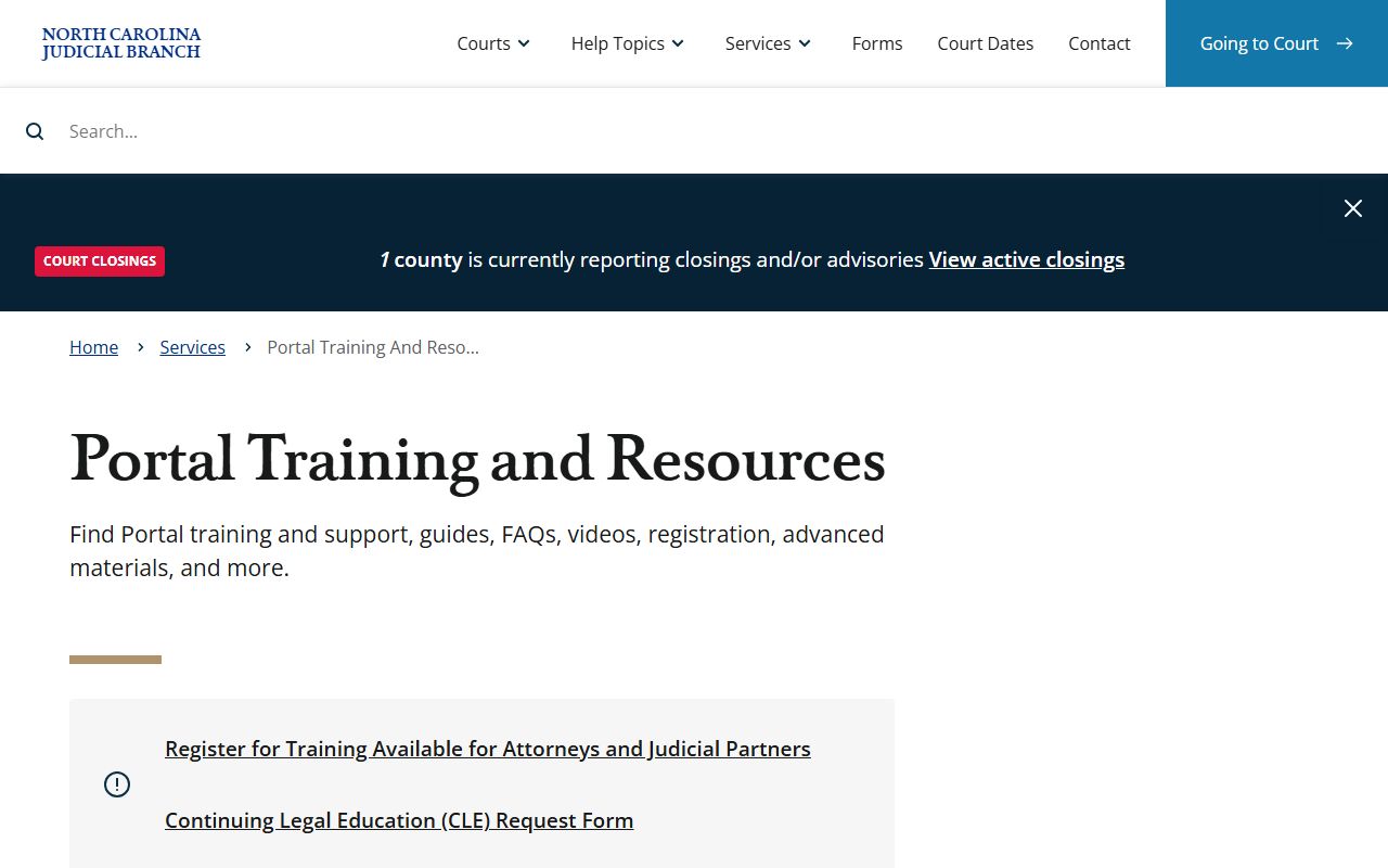Cumberland County court records eCourts Portal training and resources page