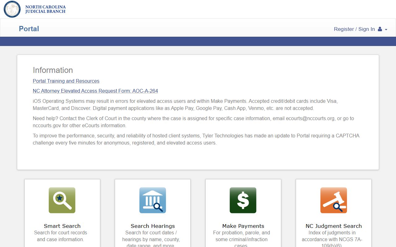 Cumberland County court records search on the North Carolina eCourts Portal