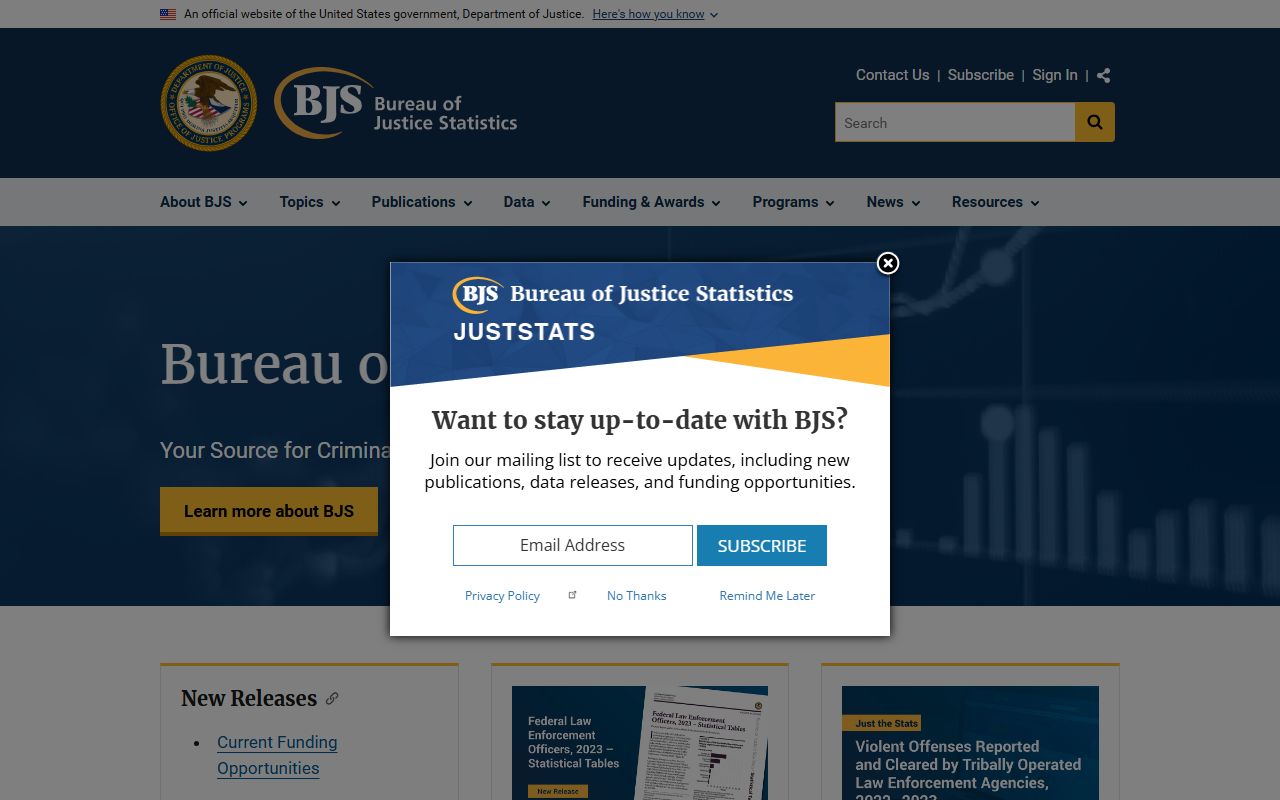 Cumberland County inmate population national context from the Bureau of Justice Statistics
