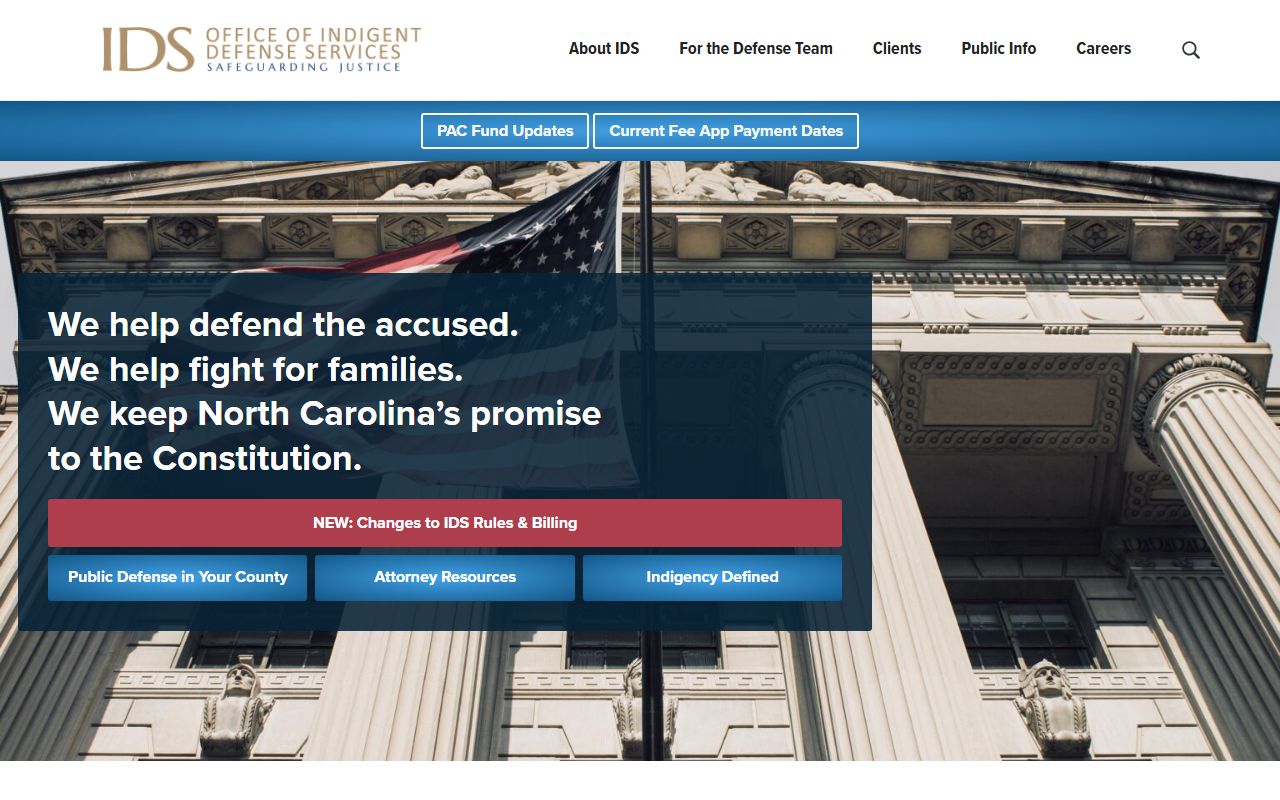 Cumberland County court records North Carolina Indigent Defense Services page